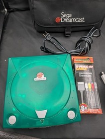 SEGA Dreamcast Console with Green Shell, & Cables Works