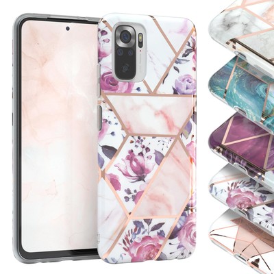 EAZY CASE für Xiaomi Redmi 10 /10S Hülle IMD Marmor Backcover Silikon Cover TPU