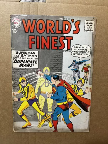 World's Finest Comics #106 Nice Silver Age Batman Superman DC 1959 VG Range