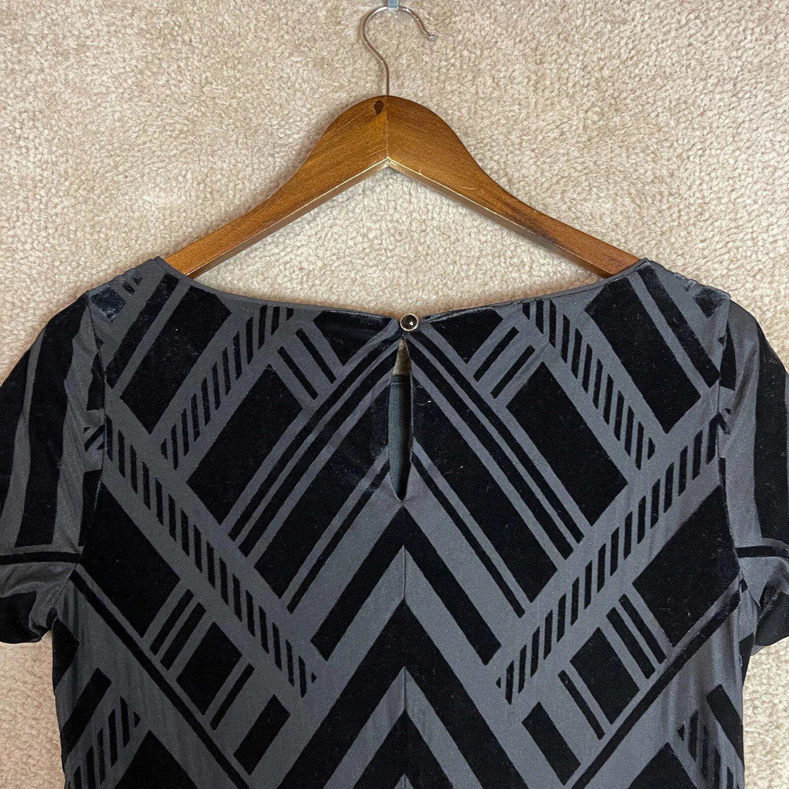 VETEMENTS Abito donna mercato nero casa bianca piccolo pullover velluto elasticizzato maglia chevron