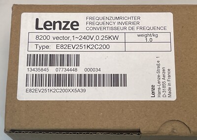 NEW Lenze E82EV251_2C200 Frequency Inverter 8200 Vector E82EV251K2C200 US Seller