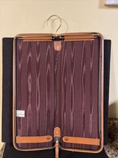 Tie Travel Case Zipper Brown Leather