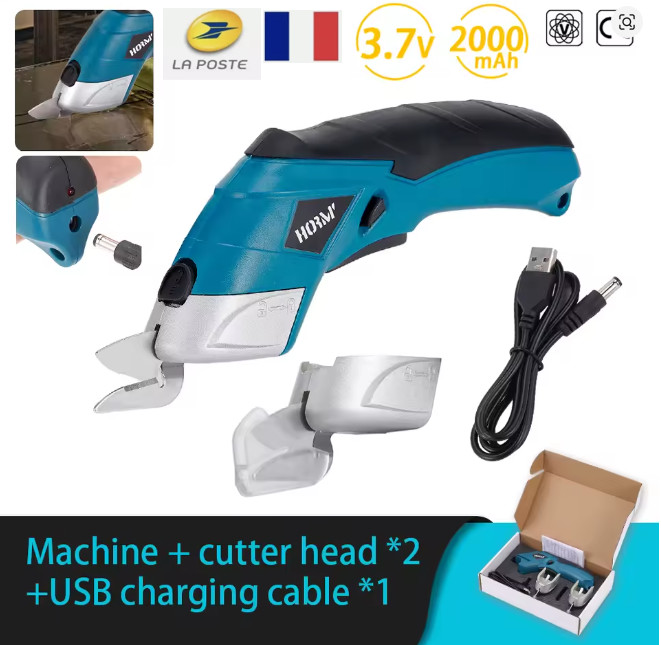 Ciseaux électriques multifonctionnels sans fil ProCut-X pour découpe de tissu et carton