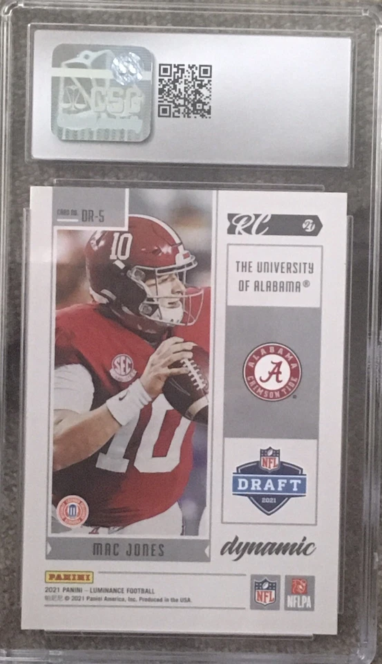 2021 Panini Luminance Mac Jones Dynamic ROOKIE SP #5 Alabama QB Patriots RC - Image 2 of 2
