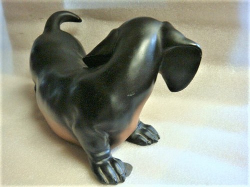 1986 Universal Statuary BLACK & TAN DACHSHUND / DOXIE DOG Life Size STATUE #205 - Picture 6 of 10