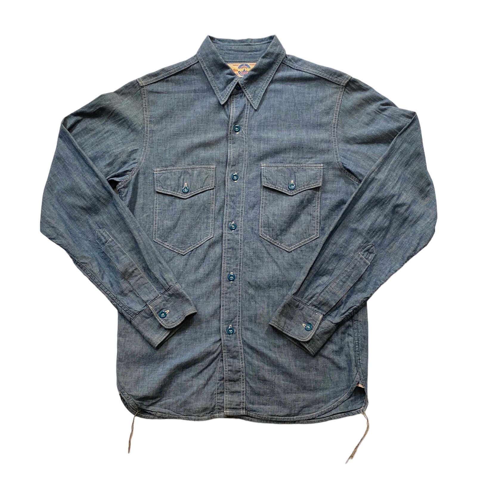 Military Chambray Open Collar Shirt