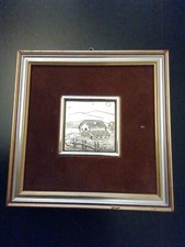 ALLIANI  Acca Quadro  Bassorilievo su lastra d'argento 996% Quadretto vintage