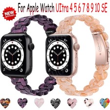 Slim Resin Strap For Apple Watch UItra 10 9 8 7 6 5 4 3 SE Women's Band Bracelet