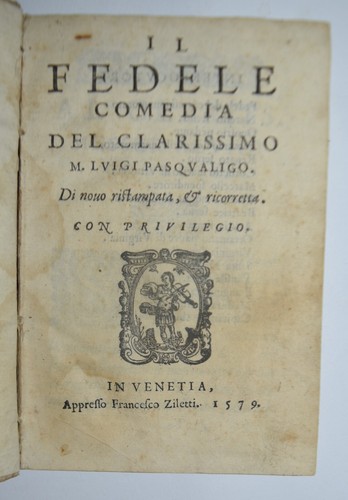 IL FEDELE – ediz. 1579 – Commedia – Pasqualigo