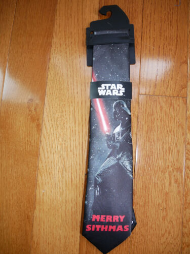 Krawat bożonarodzeniowy Star Wars NOWY z metkami Darth Vader z mieczą świetlną - Zdjęcie 1 z 5