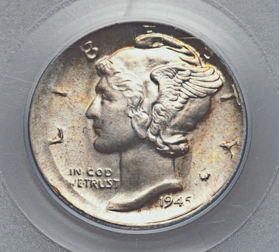 1945 PCGS MS64 🔴 FULL BANDS Not Noted Because BROADSTRUCK✅ FB Mercury Dime 10C - Image 4 of 4