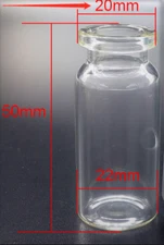 (2400PCS) 10ml Tall Sample Vials Clear Glass Bottle 20mm Crimp Top Headspace I2