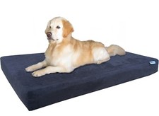 XXL Expresso Suede Pet Bed Orthopedic Waterproof Memory Foam 55x37 for Large Dog