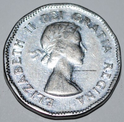 Canada 1953 5 cents NSF Far Five Cents Canadian Nickel No Shoulder