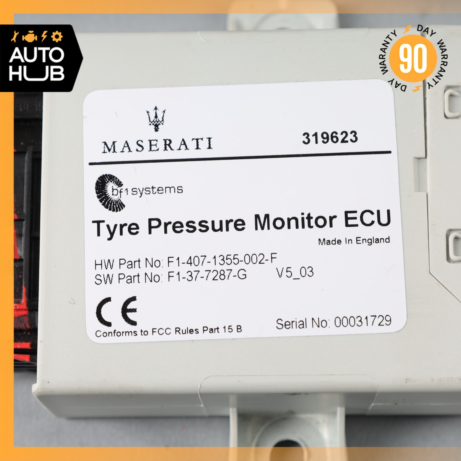 14-19 Maserati GranTurismo M145 Tire Pressure Monitor Module 319623 OEM 16k