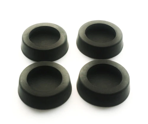 4x Gummifüße schwarz PC Gehäuse Gummi-Füße rund 32mm Klebe-Füsse selbstklebend