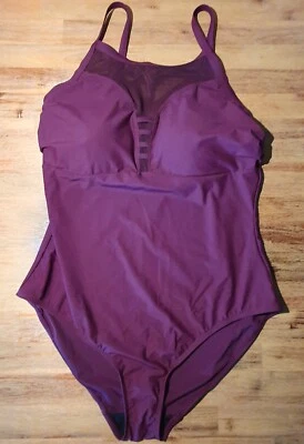 BPC Bodyflirt Shapewear Badeanzug mit Softcups, Gr. 48, aubergine, NEU - Bild 1 von 4