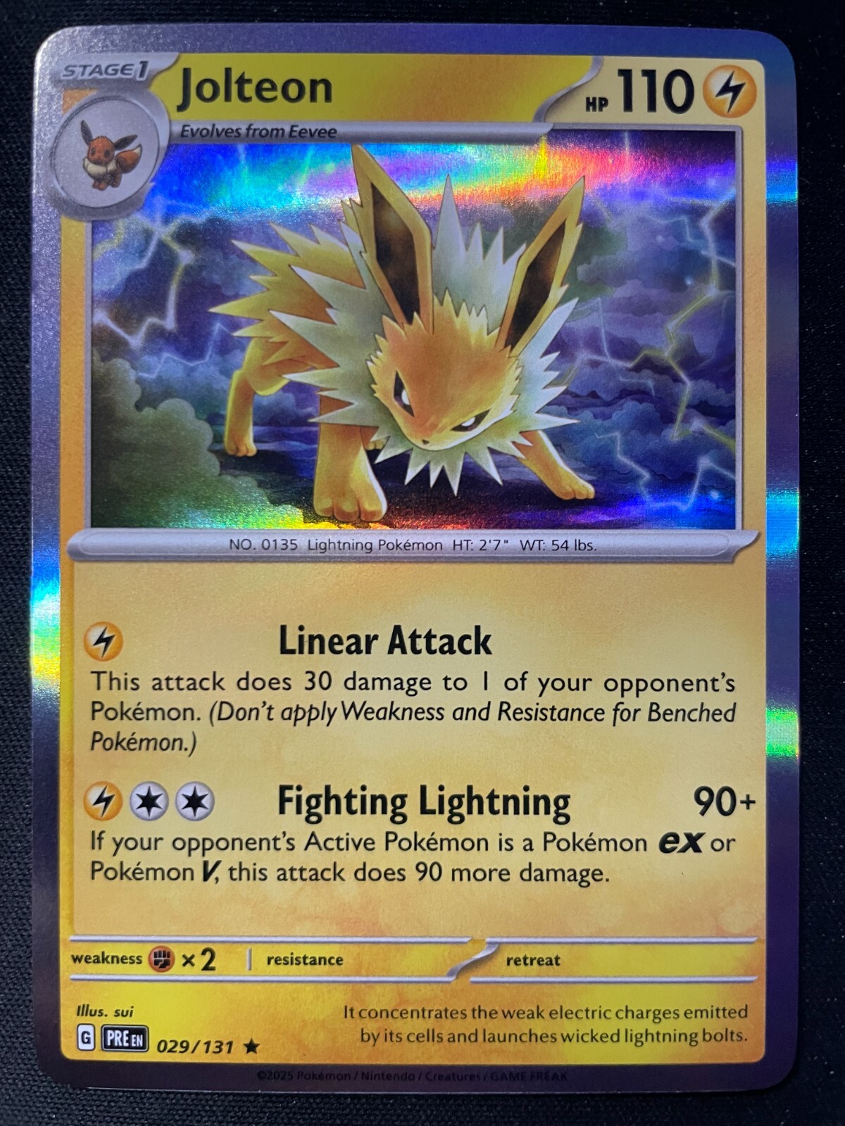 Jolteon Holo 029/131 Prismatic Evolutions English Pokemon Card