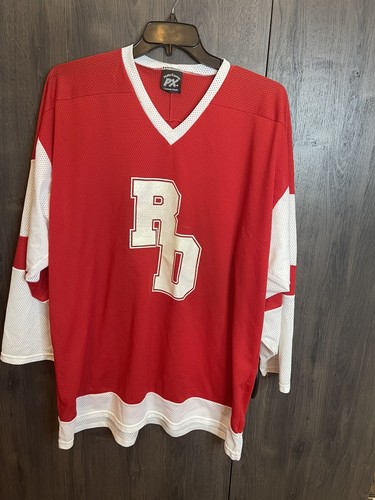 R.D. vintage Maglia Parker Collegiate Hockey #8 Adulto 2XL Rosso/Bianco - Foto 2 di 7