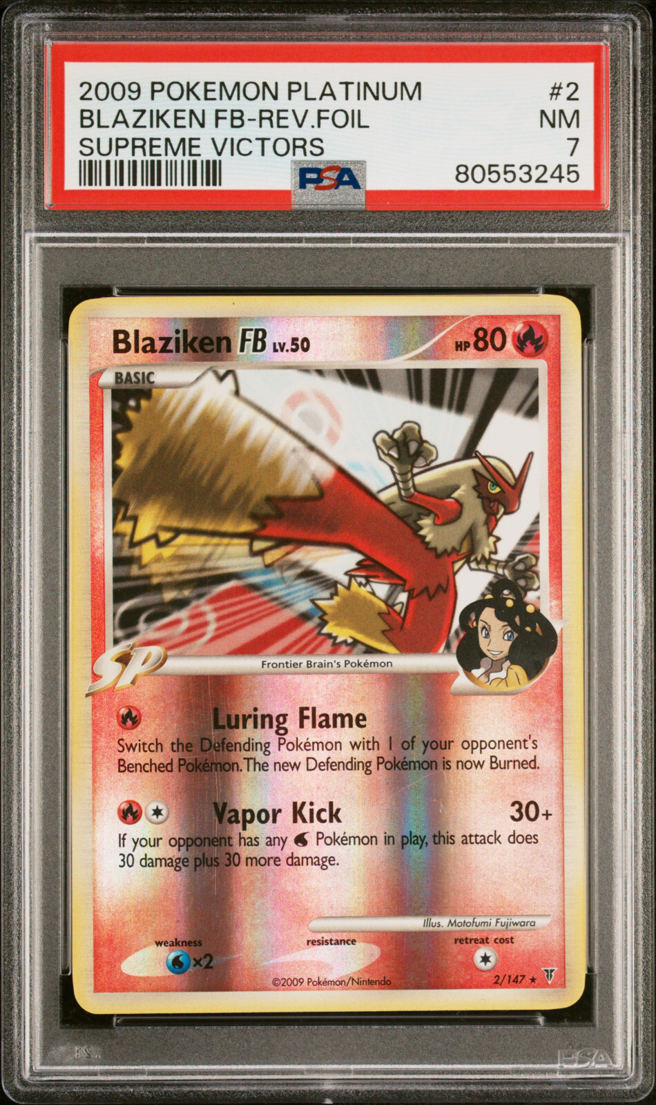 2009 POKEMON SUPREME VICTORS BLAZIKEN FB #2 REVERSE HOLO PSA 7 NM #80553245