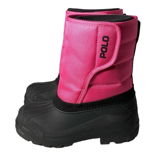 Polo Ralph Lauren Harpyr EZ Black & Pink Boots | Child Size 3 | Snow Boots - Picture 3 of 7