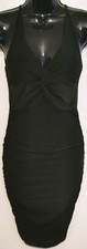 Ladies BNWT Little Black Dress by Missguided Bodycon Ruched Black Size 8 BNWT
