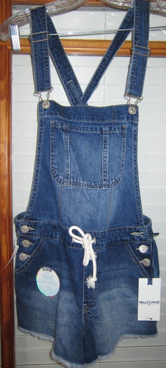 Wallflower Denim Shortalls Bibs Women's M Soft Comfy NEW Tomboy