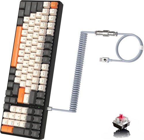 Mechanical Gaming Keyboard RGB Backlight Wired Coiled USB Cable Type-C to USB-A - Picture 22 of 26