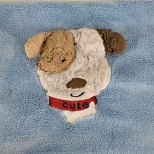 Baby Starters CUTE Puppy Dog Blanket Blue Fleece Lovey Security 30x40 Boy