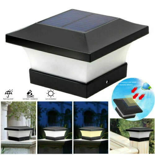 1/2/4PCS LED Solar Light Post Cap Square Fence Light Garden Patio Landscape Lamp - Image 3 of 4