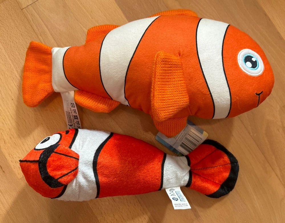 Knitty Friends Ocean, Nemo Neu mit Etikett und Nemo Bananas