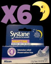 SALE  Lot of 6 Systane Nighttime Ointment 3.5g 1/8 Oz EXP 10/27 