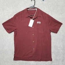 Tommy Bahama 100% Silk Shirt Mississippi State Bulldogs Size Medium