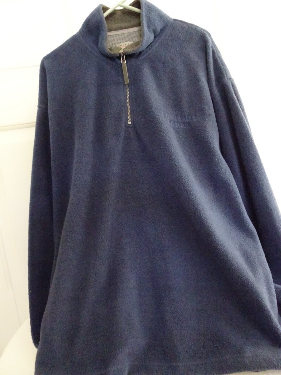 VTG Eddie Bauer Navy 1/2 Zip Fleece Pullover Jacket Chest Pocket