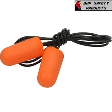 Ear Plugs Corded, Soft Orange Foam Sleep Travel Noise Shooting Earplugs NRR 32