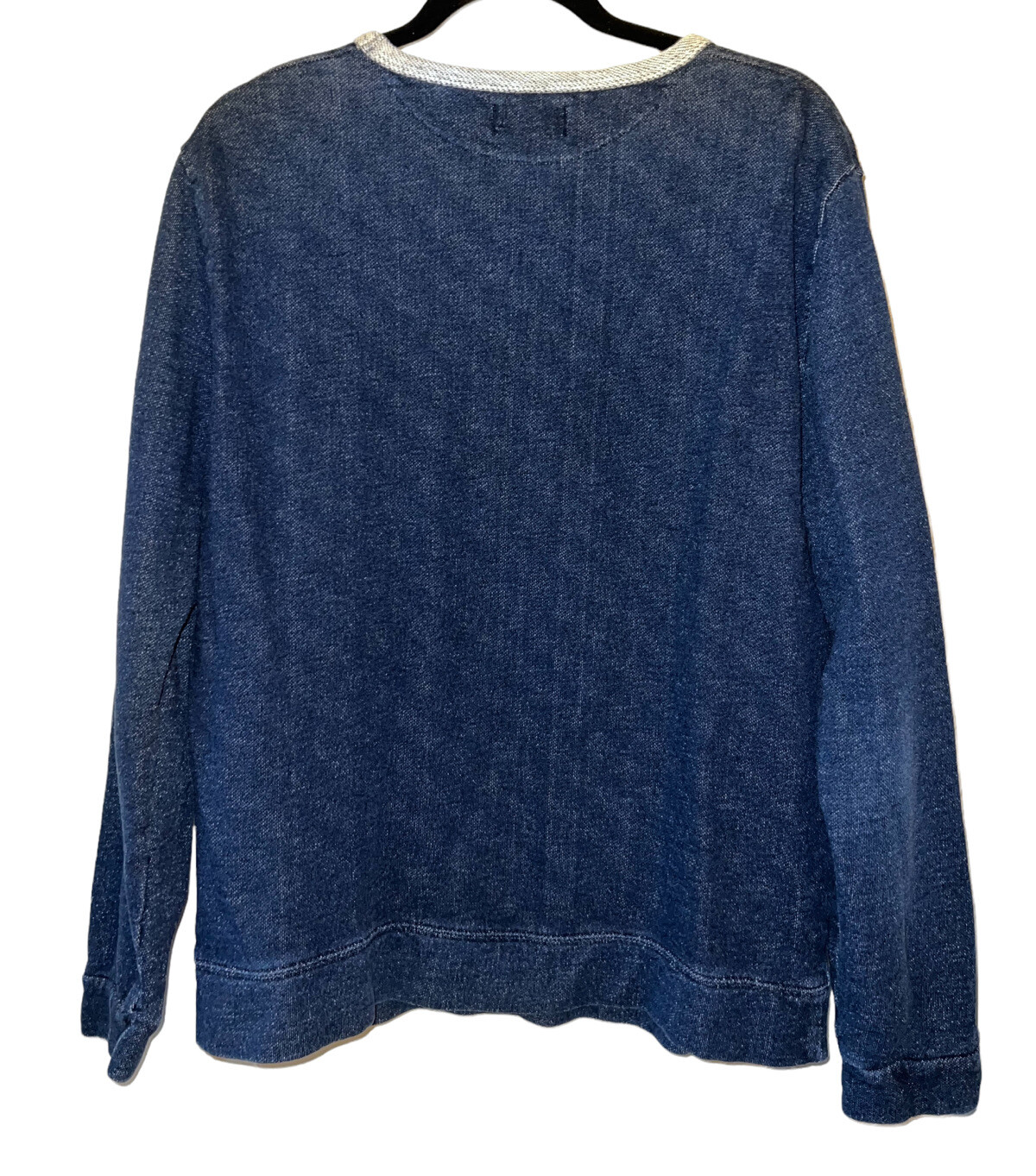 Marine Layer Blue Textured Pullover Crewneck  Swe… - image 2