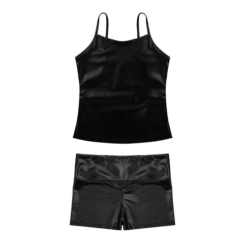Kids Girls Tank Top With Short Pants 2Pcs Sports Suit Fitness Dance Outfit Yoga - Picture 20 of 69