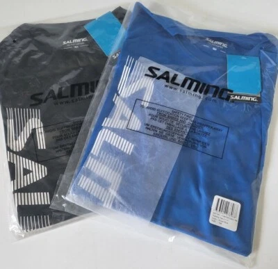 SALMING Training tee t shirt d'entrainement manche courte bleu - noir 128 à 164 - Photo 1/2