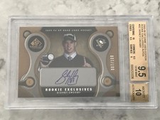 2005/06 UD SPGU ROOKIE EXCLUSIVES SIDNEY CROSBY CARD BGS 9.5 AUTO 10 POP 4