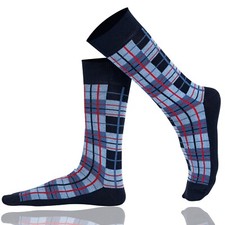 Mysocks Kariertes Design gekämmte Baumwollsocken nahtlose Zehenpartie perfekter Abschluss