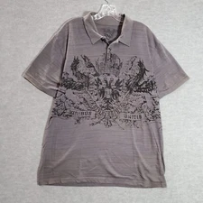 VINTAGE Viribus Unitis Men Polo Shirt XL Gray Grunge Emblem Graphic READ