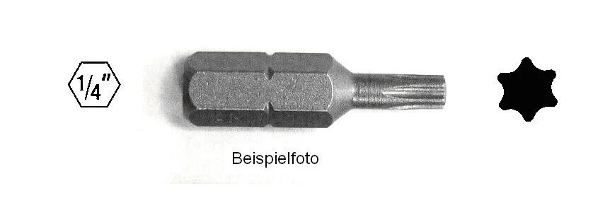Bit Torx T10, 15, 20, 25, 27, 30, 40 x 25mm Long, Acier Inox, Torxbit - Photo 1/1