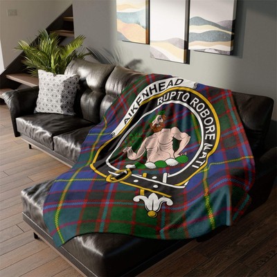 Aikenhead Clan Crest Scottish Tartan Blanket
