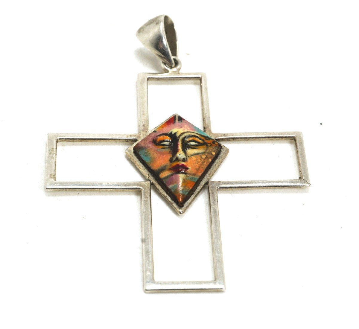 RARE Sergio Bustamante Mexico Sterling Silver Open Cross