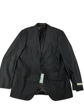 Canali Capri Black Textured Solid Slim Fit Suit Jacket Blazer 42L Black Wool