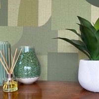 World of Wallpaper Ceruti Mosaik Geometrische Vlies Tapete 1422 GrüN Neu