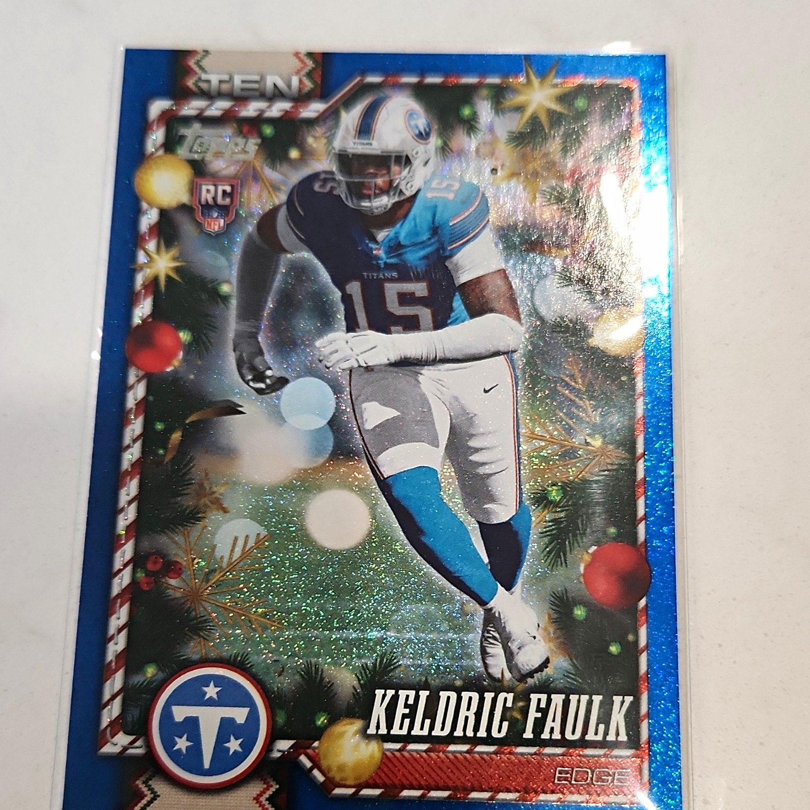 Topps 2026 Keldric Faulk Rookie Blue Glitter #194 Tennessee Titans