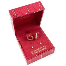 2pc Gold Tone Sterling Silver CZ Earring Set, 2.84g