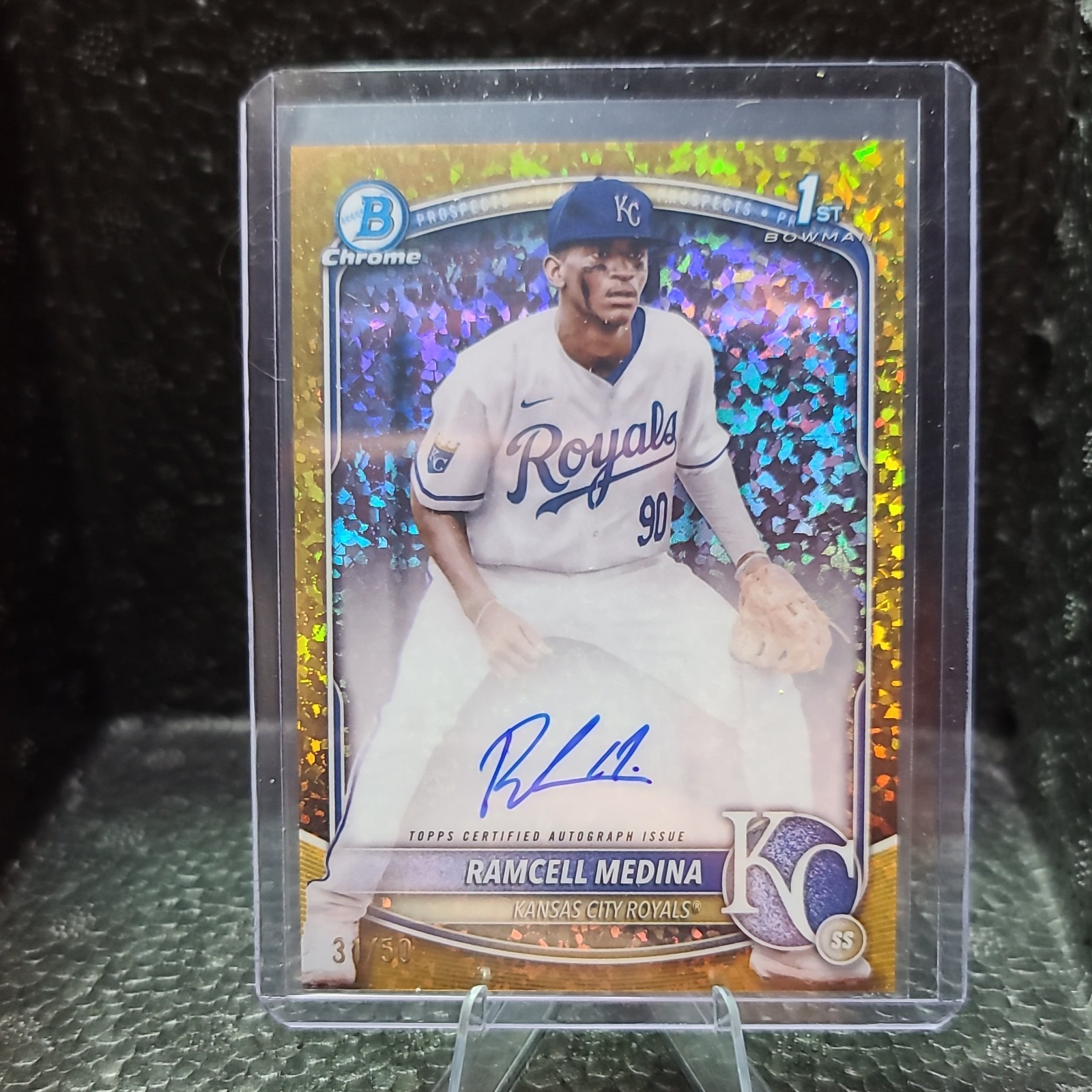 2025 Bowman Chrome - Prospect Auto Ramcell Medina, #CPA-RA Gold Mini Diamond /50