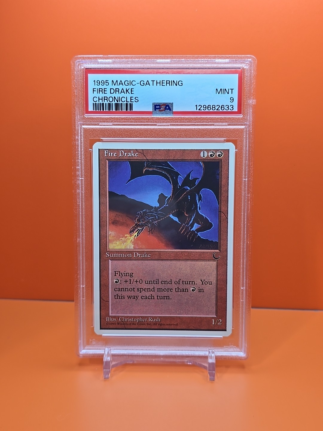 🔴🔴🔴 1995 Magic The Gathering CHRONICLES FIRE DRAKE PSA 9 POP 2 🔴🔴🔴